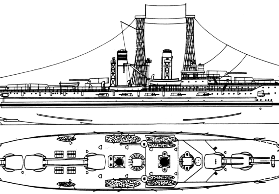 Корабль USS BB-28 Delaware [Battleship] (1910) - чертежи, габариты, рисунки